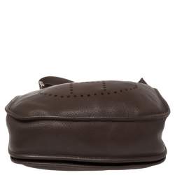 Pre Owned Hermes Cacao Togo Leather Evelyne III GM Bag