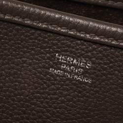 Pre Owned Hermes Cacao Togo Leather Evelyne III GM Bag