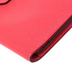 Pre Owned Hermes Rose Azalee Chevre Mysore Bearn Wallet