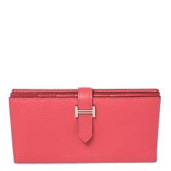 Hermes Bearn Card Holder in Rose Azalee