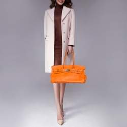 Hermès Orange Clémence JPG Shoulder Birkin 42