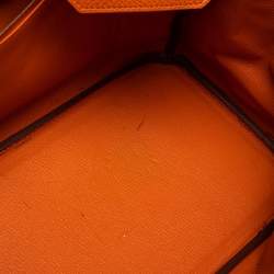 Hermes Orange Togo Leather Palladium Finished Shoulder Birkin JPG 42 Bag