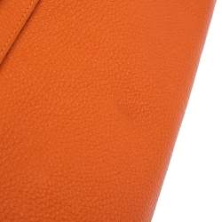 Hermes Orange Togo Leather Palladium Finished Shoulder Birkin JPG 42 Bag