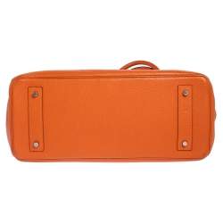 Hermes Orange Togo Leather Palladium Finished Shoulder Birkin JPG 42 Bag