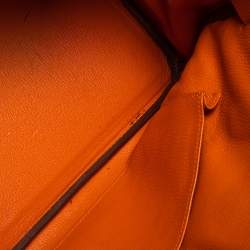 Hermes Orange Togo Leather Palladium Finished Shoulder Birkin JPG 42 Bag
