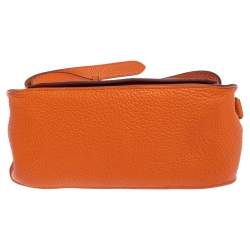 Pre Owned Hermes Orange Taurillon Clemence Leather Palladium Plated Jypsiere 28 Bag