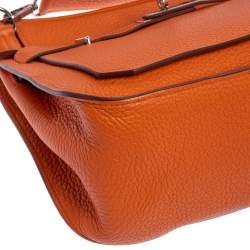 Pre Owned Hermes Orange Taurillon Clemence Leather Palladium Plated Jypsiere 28 Bag