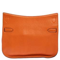Pre Owned Hermes Orange Taurillon Clemence Leather Palladium Plated Jypsiere 28 Bag