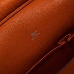 Pre Owned Hermes Orange Taurillon Clemence Leather Palladium Plated Jypsiere 28 Bag