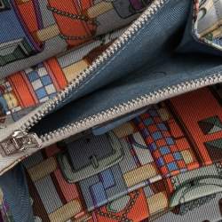 Pre Owned Hermes Bleu Paradis Epsom Leather Azap Compact Wallet