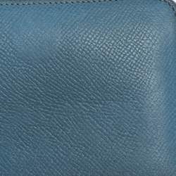Pre Owned Hermes Bleu Paradis Epsom Leather Azap Compact Wallet