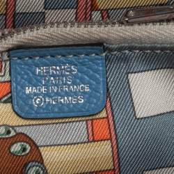 Pre Owned Hermes Bleu Paradis Epsom Leather Azap Compact Wallet