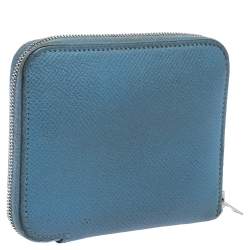 Pre Owned Hermes Bleu Paradis Epsom Leather Azap Compact Wallet