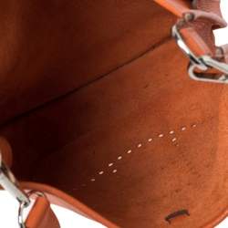 Pre Owned Hermes Feu Taurillon Clemence Leather Evelyne III PM Bag