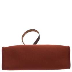 Pre Owned Hermes Rouge H/Ebene Canvas and Leather Herbag Zip 31 Bag