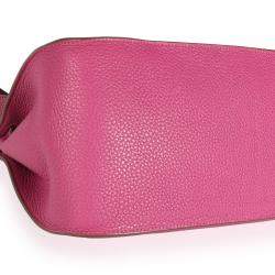 Pre Owned Hermes Tosca/Pink Clemence Leather Jypsiere 34 Bag