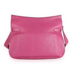 Pre Owned Hermes Tosca/Pink Clemence Leather Jypsiere 34 Bag
