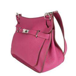 Pre Owned Hermes Tosca/Pink Clemence Leather Jypsiere 34 Bag