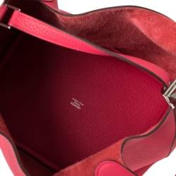 Pre Owned Hermes Rose Tyrien Togo Leather Picotin Lock MM Bag