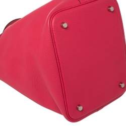 Pre Owned Hermes Rose Tyrien Togo Leather Picotin Lock MM Bag