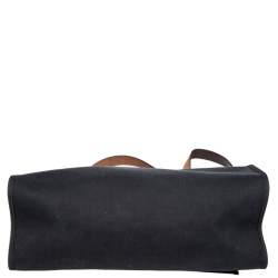 Pre Owned Hermes Black/Cacao Canvas and Leather Herbag Zip 39 Bag