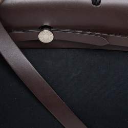 Pre Owned Hermes Black/Cacao Canvas and Leather Herbag Zip 39 Bag
