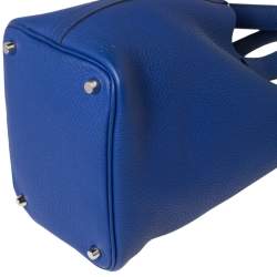 Pre Owned Hermes Bleu Electrique Taurillon Clemence Leather Picotin Lock PM Bag