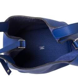 Pre Owned Hermes Bleu Electrique Taurillon Clemence Leather Picotin Lock PM Bag