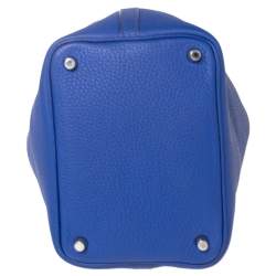 Pre Owned Hermes Bleu Electrique Taurillon Clemence Leather Picotin Lock PM Bag