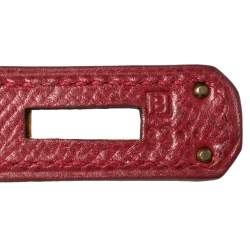 Hermes Rouge VIF Courchevel Leather Gold Finished Kelly Retourne 32 Bag