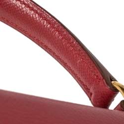 Hermes Rouge VIF Courchevel Leather Gold Finished Kelly Retourne 32 Bag