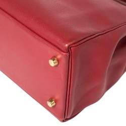 Hermes Rouge VIF Courchevel Leather Gold Finished Kelly Retourne 32 Bag