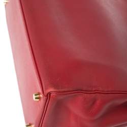 Hermes Rouge VIF Courchevel Leather Gold Finished Kelly Retourne 32 Bag