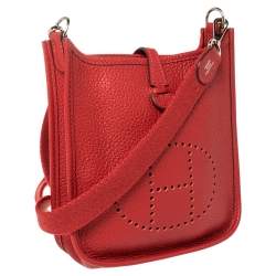 Pre Owned Hermes Casaque Clemence Leather Evelyne TPM Bag