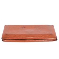 Hermès  Orange Epsom Leather Calvi Card Holder