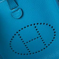 Pre Owned  حقيبة هيرمس إيفيلين جلد توغو أزرق زنجباري TPM