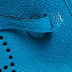 Pre Owned  حقيبة هيرمس إيفيلين جلد توغو أزرق زنجباري TPM