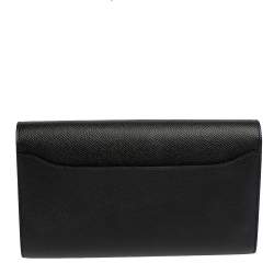 Pre Owned Hermes Noir Epsom Leather Constance Long Wallet