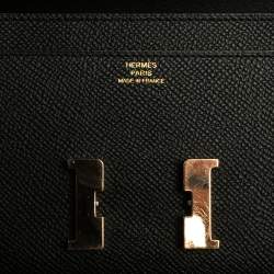 Pre Owned Hermes Noir Epsom Leather Constance Long Wallet