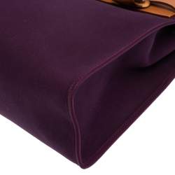 Pre Owned Hermes Fauve/Cassis/Anemone Canvas and Leather Herbag Zip 31 Bag