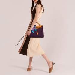 Pre Owned Hermes Fauve/Cassis/Anemone Canvas and Leather Herbag Zip 31 Bag