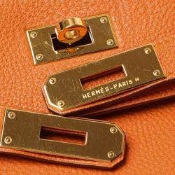 Hermes Orange Togo Leather Gold Hardware Kelly Retourne 32 Bag