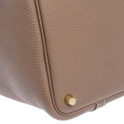 Pre Owned Hermes Etoupe Taurillon Clemence Leather Picotin Lock PM Bag