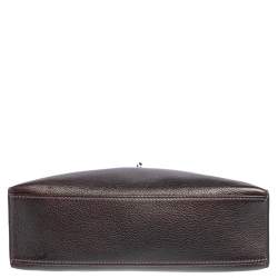 Pre Owned Hermès Havane Evergrain Leather Palladium Plated Kelly Pochette