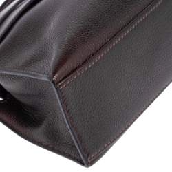 Pre Owned Hermès Havane Evergrain Leather Palladium Plated Kelly Pochette