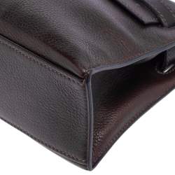 Pre Owned Hermès Havane Evergrain Leather Palladium Plated Kelly Pochette