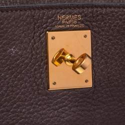 Pre Owned Hermes Chocolat Taurillon Clemence Leather Gold Hardware Kelly Retourne 32 Bag