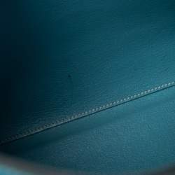 Pre Owned Hermes Bleu Jean Taurillon Clemence Leather Palladium Hardware Kelly Retourne 35 Bag