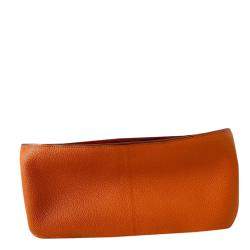 Pre Owned Hermes Orange Taurillon Clemence Leather Gold-plated Palladium Jypsiere 28 Bag