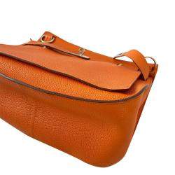 Pre Owned Hermes Orange Taurillon Clemence Leather Gold-plated Palladium Jypsiere 28 Bag